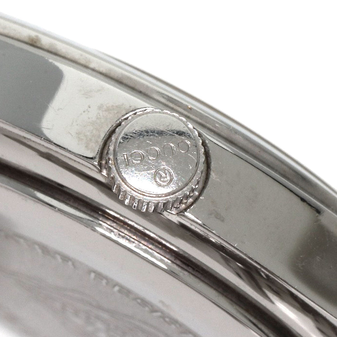 GUCCI Watches Quartz 5500L Stainless Steel , Stainless Steel Silver 11P Diamond black dial Women Used Authentic
