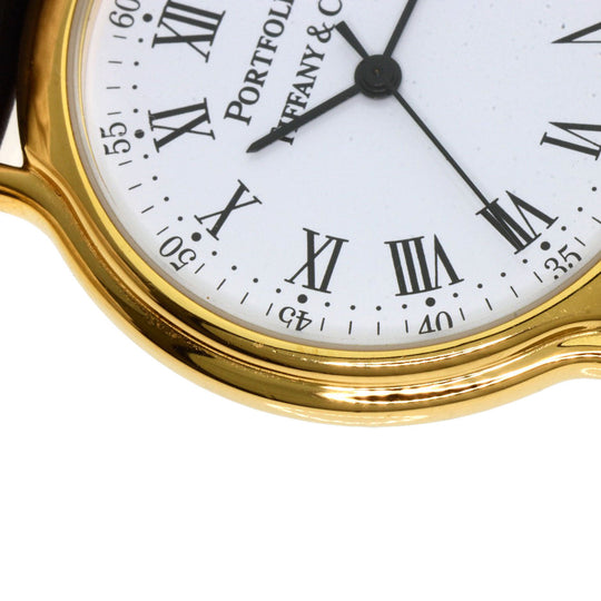 TIFFANY&Co. Watches Quartz Gold Plated gold portfolio white dial