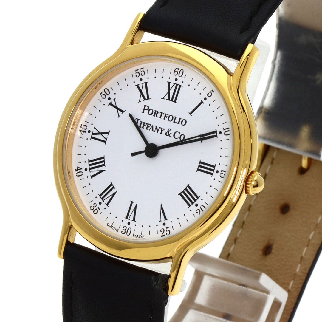 TIFFANY&Co. Watches Quartz Gold Plated gold portfolio white dial