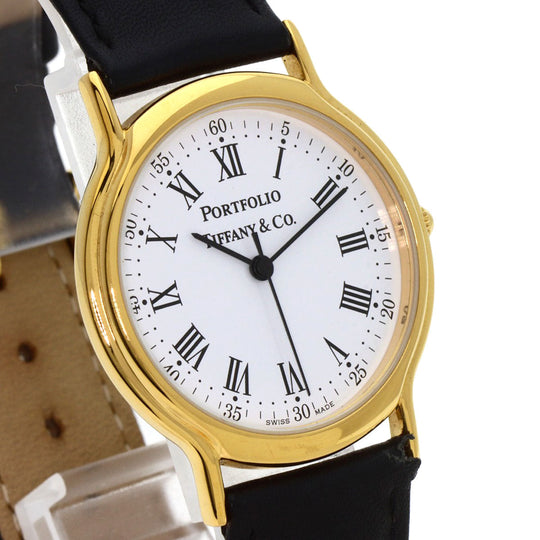 TIFFANY&Co. Watches Quartz Gold Plated gold portfolio white dial