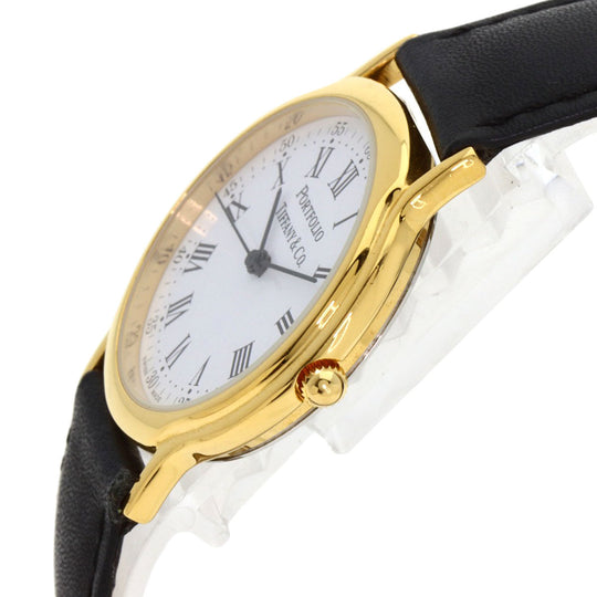 TIFFANY&Co. Watches Quartz Gold Plated gold portfolio white dial