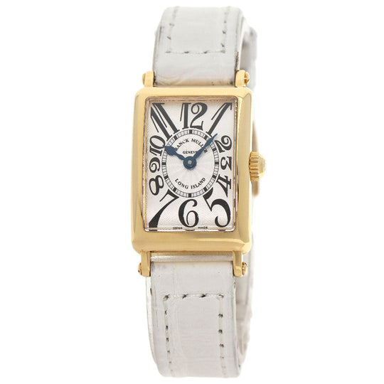FRANCK MULLER Watches Quartz 802QZ K18YG, leather gold Long Island Silver dial Women Used Authentic