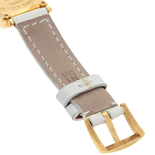 FRANCK MULLER Watches Quartz 802QZ K18YG, leather gold Long Island Silver dial Women Used Authentic