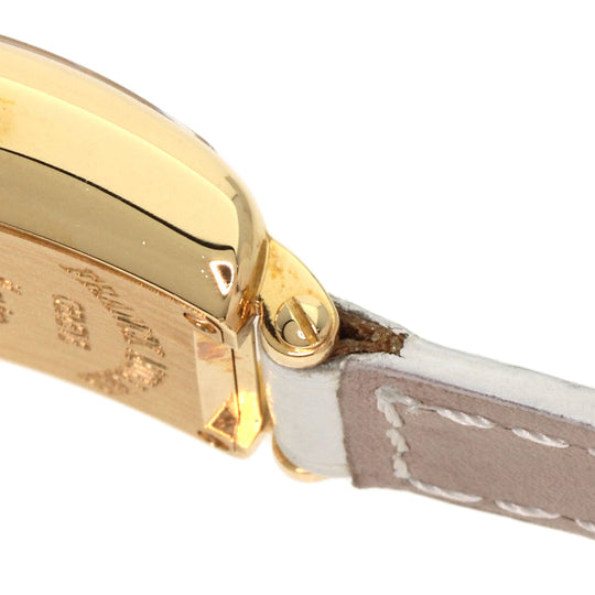 FRANCK MULLER Watches Quartz 802QZ K18YG, leather gold Long Island Silver dial Women Used Authentic