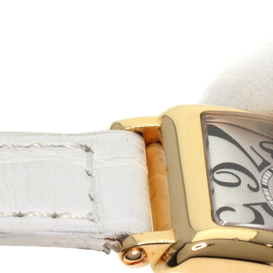 FRANCK MULLER Watches Quartz 802QZ K18YG, leather gold Long Island Silver dial Women Used Authentic