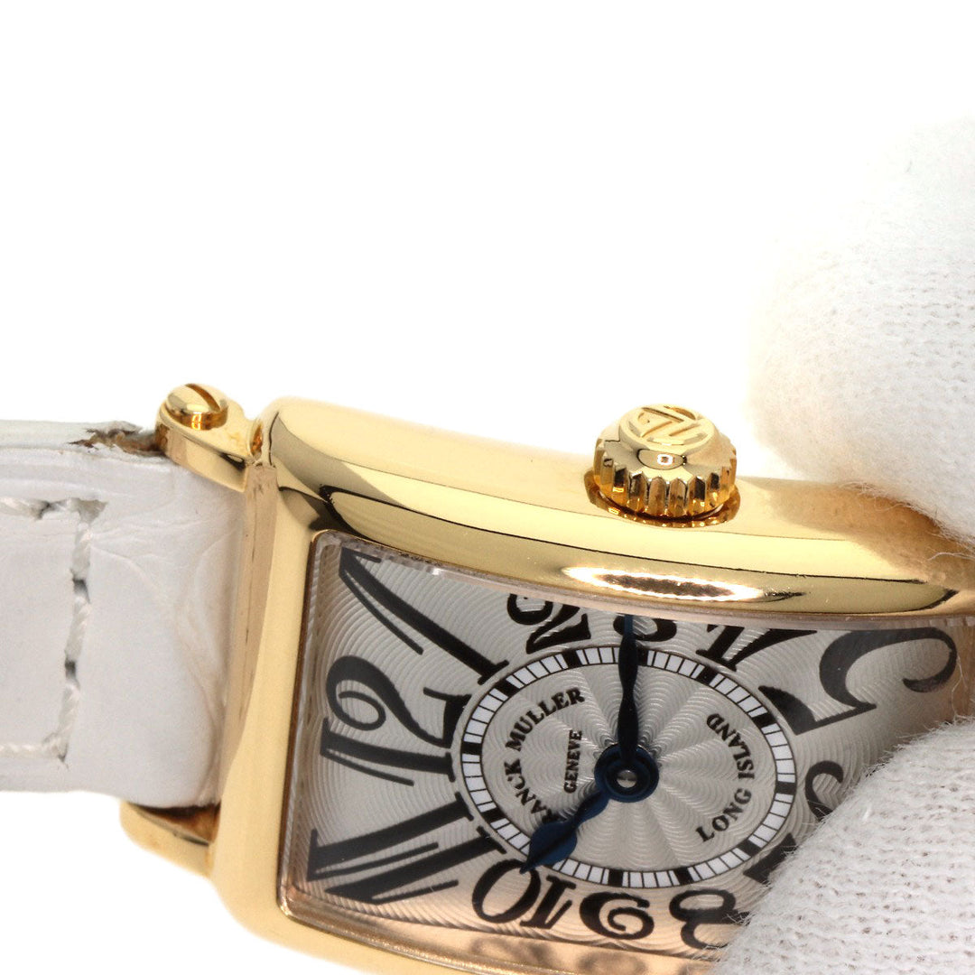 FRANCK MULLER Watches Quartz 802QZ K18YG, leather gold Long Island Silver dial Women Used Authentic