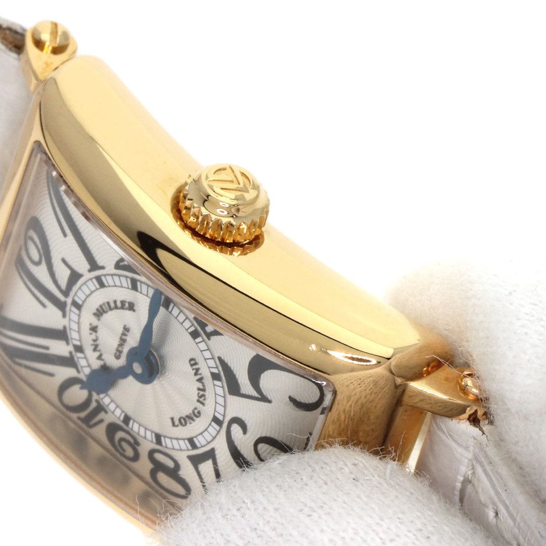 FRANCK MULLER Watches Quartz 802QZ K18YG, leather gold Long Island Silver dial Women Used Authentic