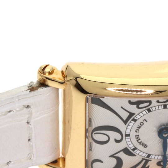 FRANCK MULLER Watches Quartz 802QZ K18YG, leather gold Long Island Silver dial Women Used Authentic