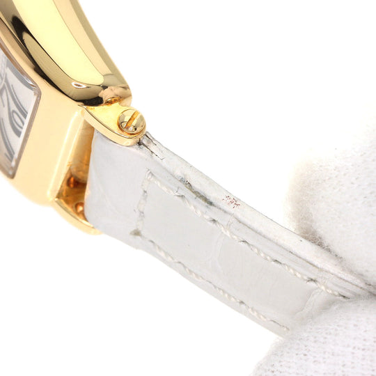FRANCK MULLER Watches Quartz 802QZ K18YG, leather gold Long Island Silver dial Women Used Authentic