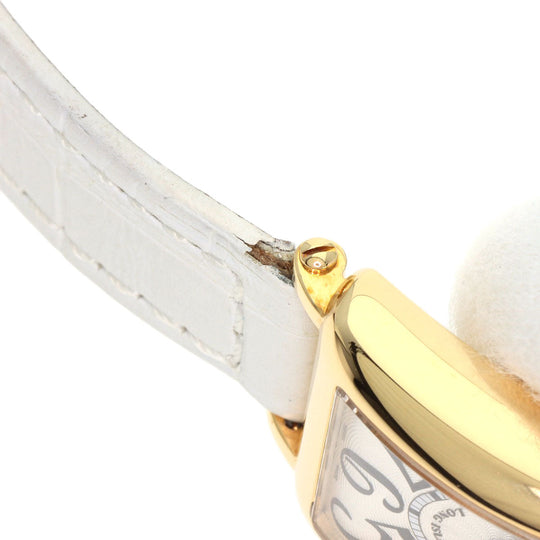 FRANCK MULLER Watches Quartz 802QZ K18YG, leather gold Long Island Silver dial Women Used Authentic