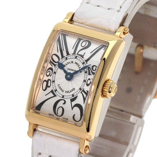FRANCK MULLER Watches Quartz 802QZ K18YG, leather gold Long Island Silver dial Women Used Authentic