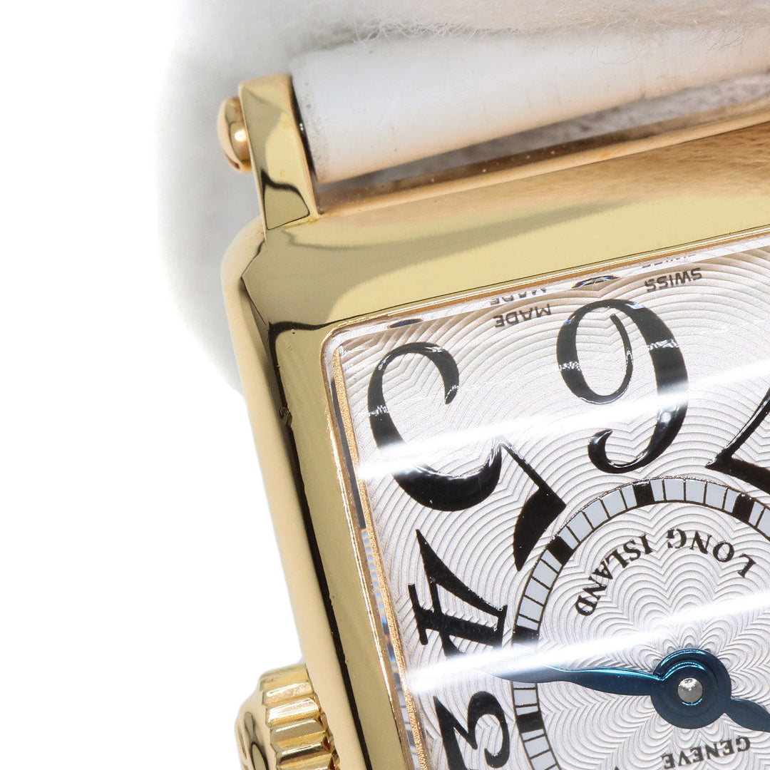 FRANCK MULLER Watches Quartz 802QZ K18YG, leather gold Long Island Silver dial Women Used Authentic