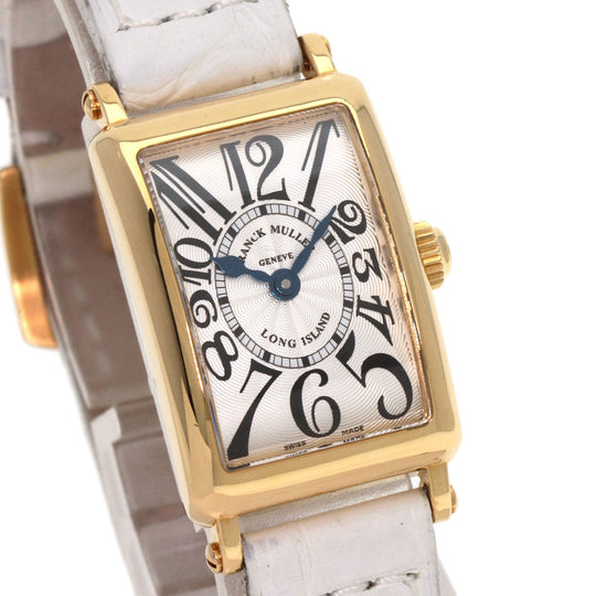 FRANCK MULLER Watches Quartz 802QZ K18YG, leather gold Long Island Silver dial Women Used Authentic