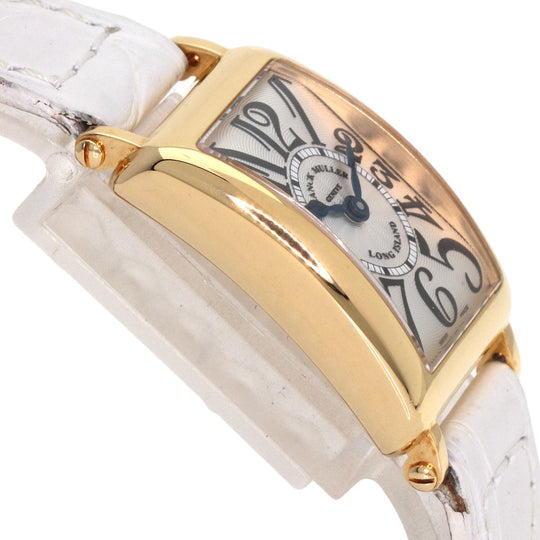 FRANCK MULLER Watches Quartz 802QZ K18YG, leather gold Long Island Silver dial Women Used Authentic
