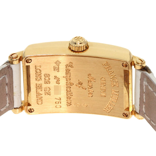 FRANCK MULLER Watches Quartz 802QZ K18YG, leather gold Long Island Silver dial Women Used Authentic