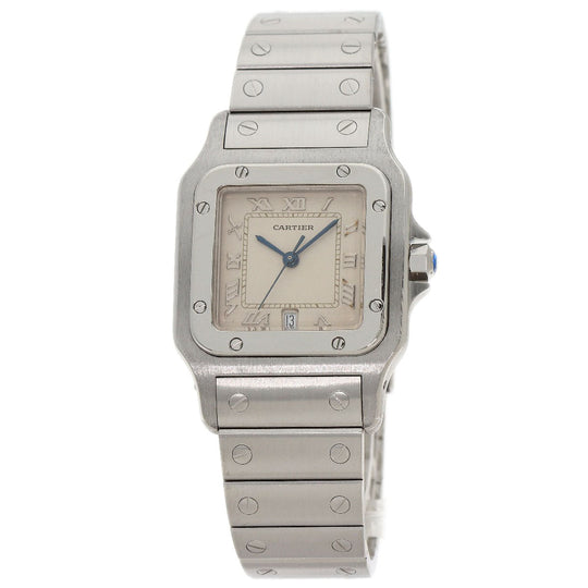 CARTIER Watches Quartz W20018D6 Stainless Steel , Stainless Steel Silver Santos Galve LM old belt Ivory dial mens Used Authentic