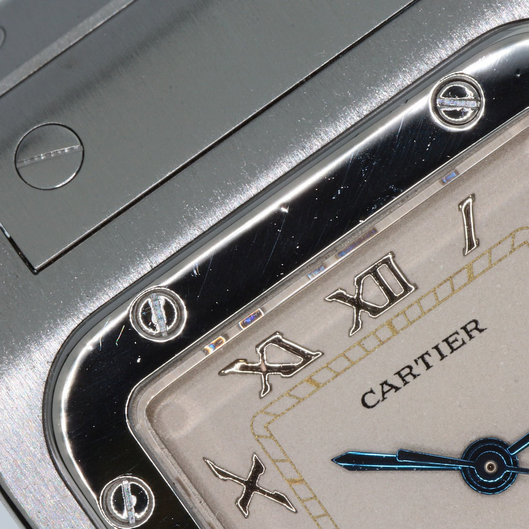 CARTIER Watches Quartz W20018D6 Stainless Steel , Stainless Steel Silver Santos Galve LM old belt Ivory dial mens Used Authentic