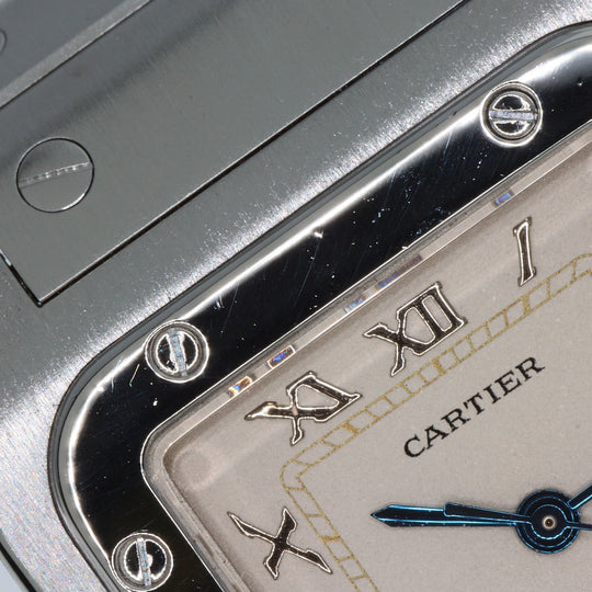 CARTIER Watches Quartz W20018D6 Stainless Steel , Stainless Steel Silver Santos Galve LM old belt Ivory dial mens Used Authentic