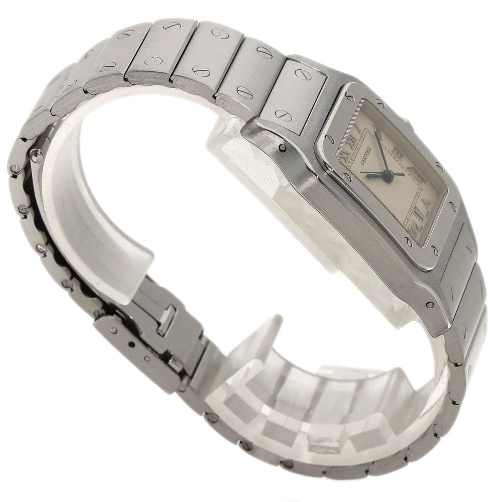 CARTIER Watches Quartz W20018D6 Stainless Steel , Stainless Steel Silver Santos Galve LM old belt Ivory dial mens Used Authentic
