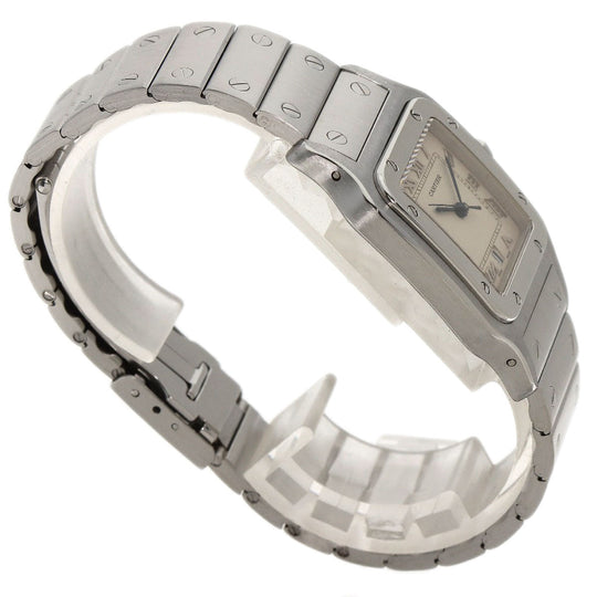 CARTIER Watches Quartz W20018D6 Stainless Steel , Stainless Steel Silver Santos Galve LM old belt Ivory dial mens Used Authentic