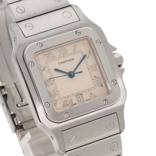 CARTIER Watches Quartz W20018D6 Stainless Steel , Stainless Steel Silver Santos Galve LM old belt Ivory dial mens Used Authentic