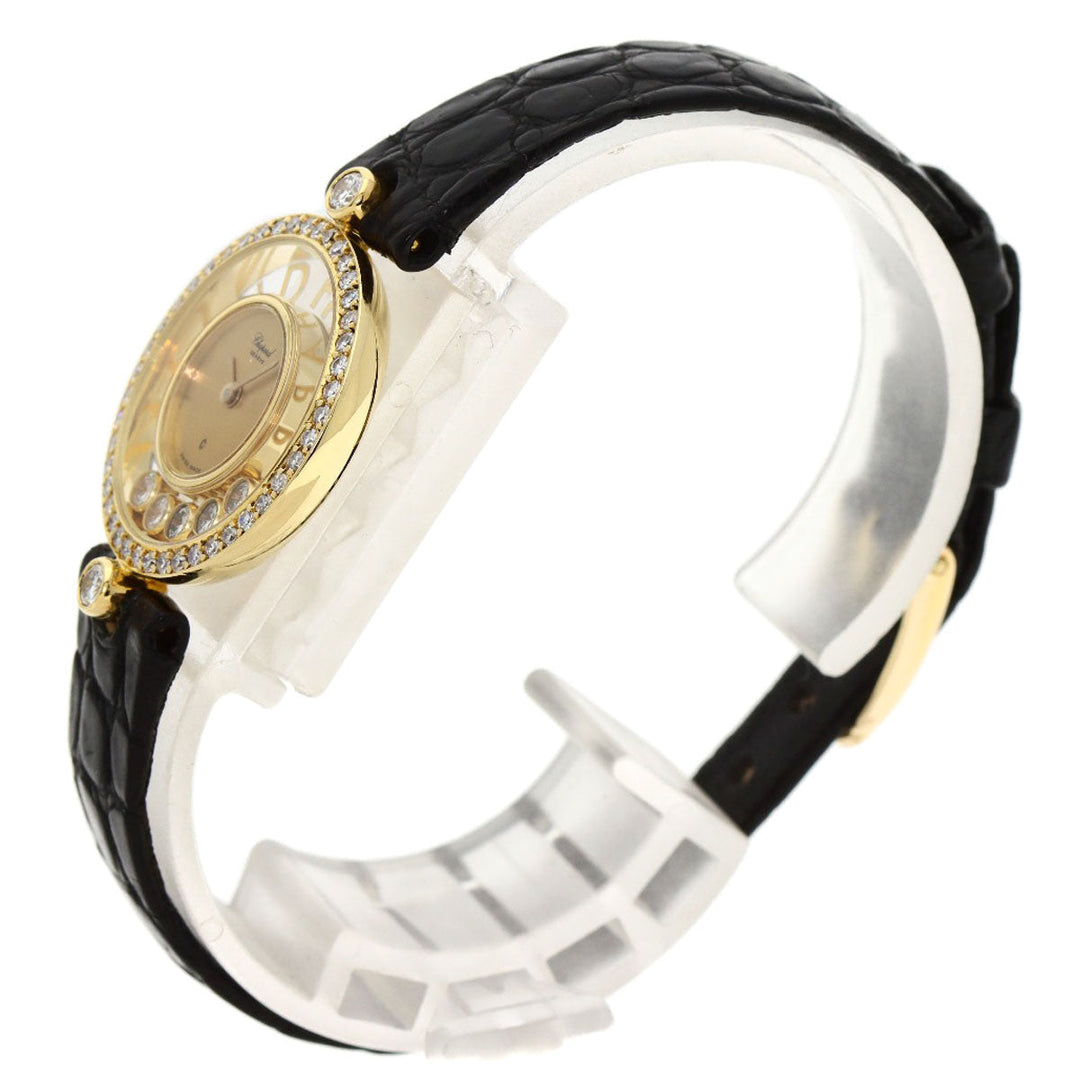 Chopard Watches Quartz 20/3926/12 K18YG, leather gold Happy diamond gold dial Women Used Authentic