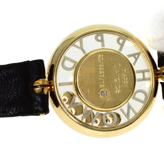 Chopard Watches Quartz 20/3926/12 K18YG, leather gold Happy diamond gold dial Women Used Authentic