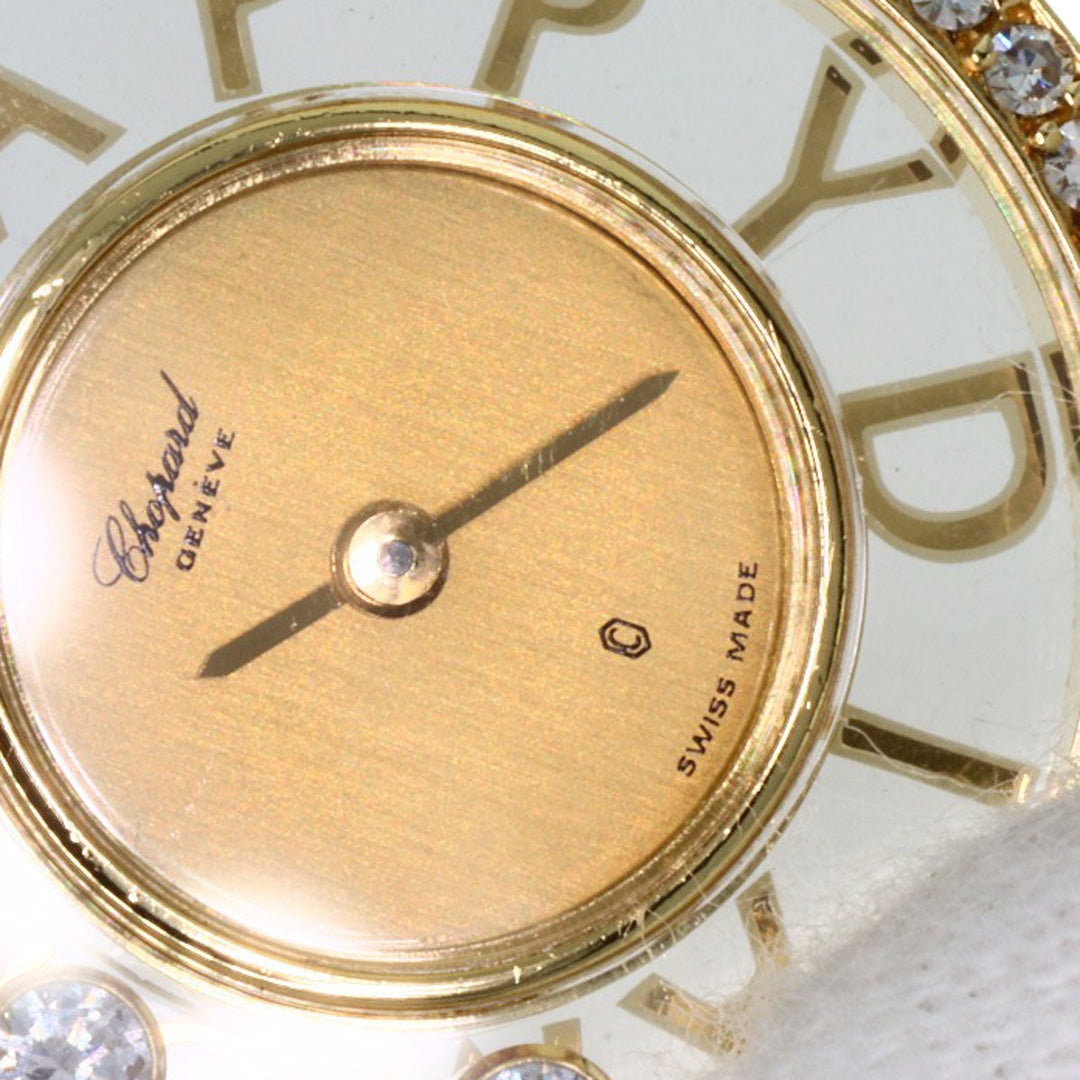 Chopard Watches Quartz 20/3926/12 K18YG, leather gold Happy diamond gold dial Women Used Authentic