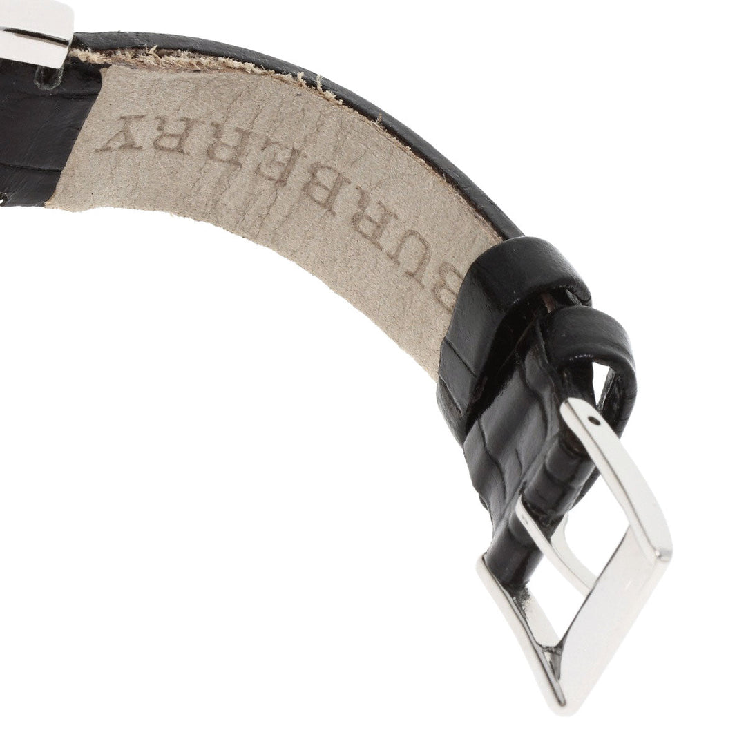 BURBERRY Watches Quartz 14000L Stainless Steel, Leather Silver Square face Silver dial Women Used Authentic