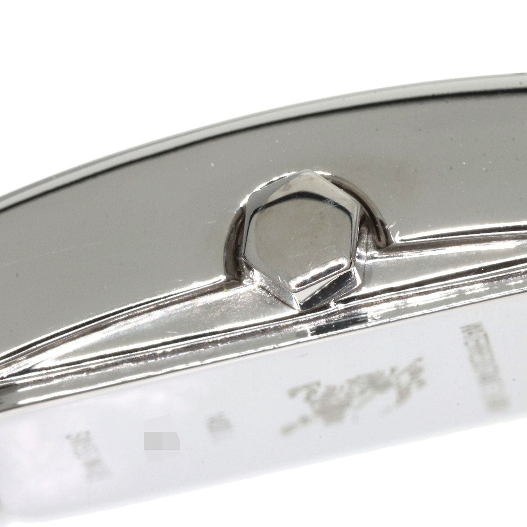 BURBERRY Watches Quartz 14000L Stainless Steel, Leather Silver Square face Silver dial Women Used Authentic