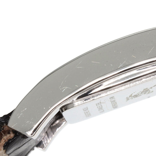 BURBERRY Watches Quartz 14000L Stainless Steel, Leather Silver Square face Silver dial Women Used Authentic