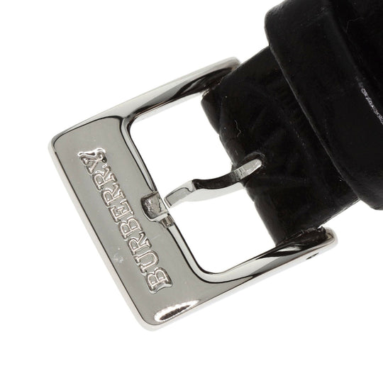 BURBERRY Watches Quartz 14000L Stainless Steel, Leather Silver Square face Silver dial Women Used Authentic