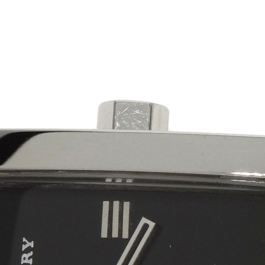 BURBERRY Watches Quartz 14000L Stainless Steel, Leather Silver Square face Silver dial Women Used Authentic