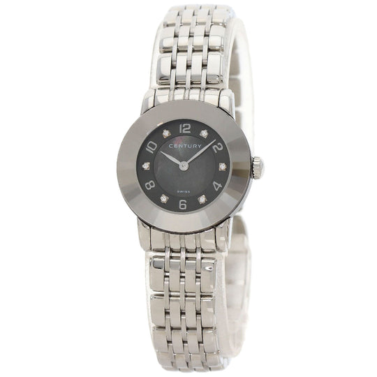 CENTURY Watches Quartz 648.7.S.N5B.12.SF Stainless Steel , Stainless Steel Silver Elegance Black shell dial Women Used Authentic