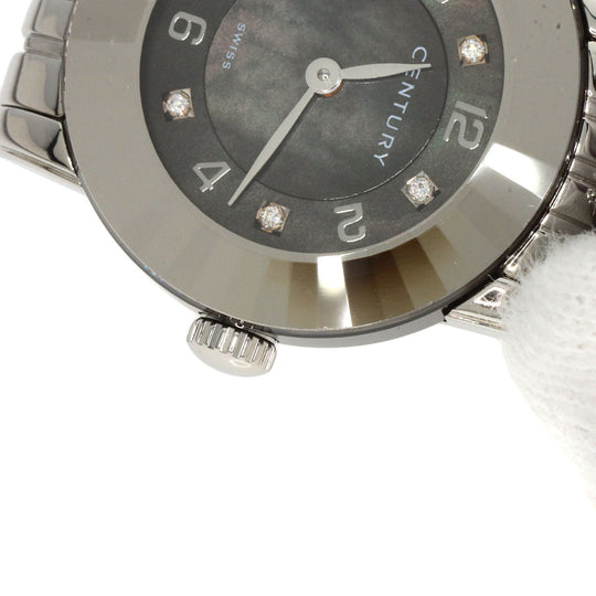 CENTURY Watches Quartz 648.7.S.N5B.12.SF Stainless Steel , Stainless Steel Silver Elegance Black shell dial Women Used Authentic