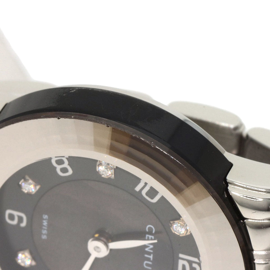 CENTURY Watches Quartz 648.7.S.N5B.12.SF Stainless Steel , Stainless Steel Silver Elegance Black shell dial Women Used Authentic