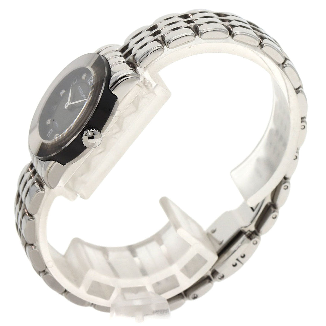 CENTURY Watches Quartz 648.7.S.N5B.12.SF Stainless Steel , Stainless Steel Silver Elegance Black shell dial Women Used Authentic