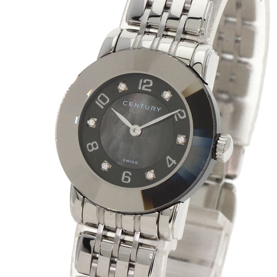 CENTURY Watches Quartz 648.7.S.N5B.12.SF Stainless Steel , Stainless Steel Silver Elegance Black shell dial Women Used Authentic