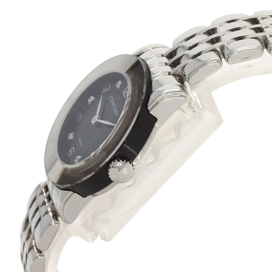 CENTURY Watches Quartz 648.7.S.N5B.12.SF Stainless Steel , Stainless Steel Silver Elegance Black shell dial Women Used Authentic