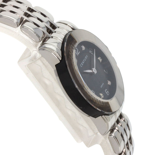 CENTURY Watches Quartz 648.7.S.N5B.12.SF Stainless Steel , Stainless Steel Silver Elegance Black shell dial Women Used Authentic