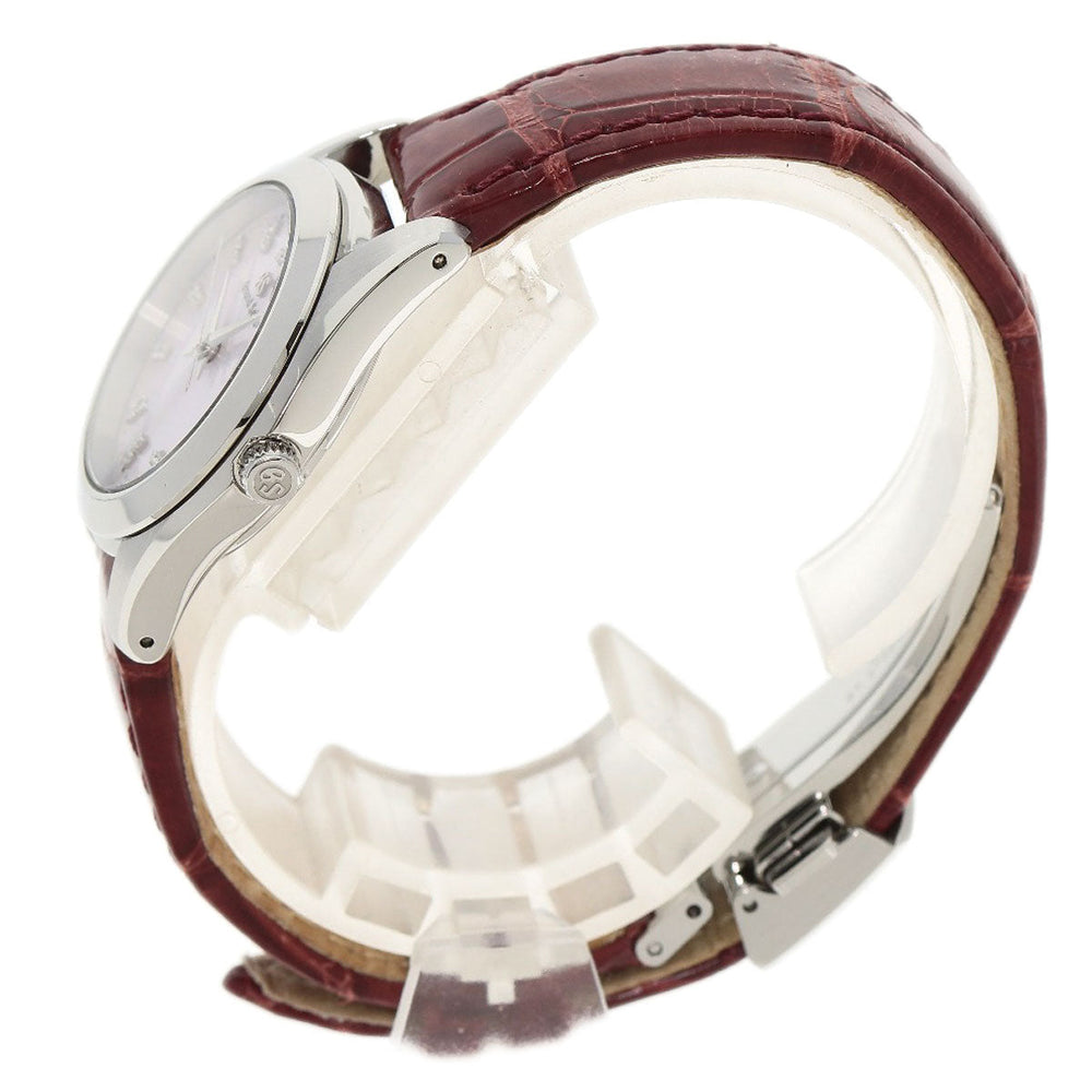 SEIKO Watches Quartz STGF295 4J52-0AB0 Stainless Steel, Leather Silver Grand Seiko Diamond Pink shell dial Women Used Authentic