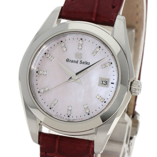 SEIKO Watches Quartz STGF295 4J52-0AB0 Stainless Steel, Leather Silver Grand Seiko Diamond Pink shell dial Women Used Authentic