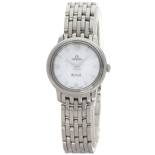 OMEGA Watches Quartz 424.10.24.60.05.001 Stainless Steel , Stainless Steel Silver De Ville Prestige White shell dial Women Used Authentic