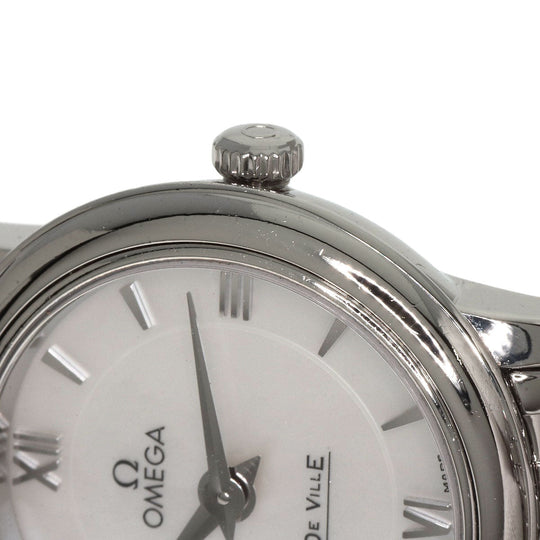 OMEGA Watches Quartz 424.10.24.60.05.001 Stainless Steel , Stainless Steel Silver De Ville Prestige White shell dial Women Used Authentic