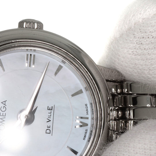 OMEGA Watches Quartz 424.10.24.60.05.001 Stainless Steel , Stainless Steel Silver De Ville Prestige White shell dial Women Used Authentic