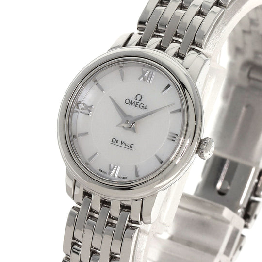 OMEGA Watches Quartz 424.10.24.60.05.001 Stainless Steel , Stainless Steel Silver De Ville Prestige White shell dial Women Used Authentic