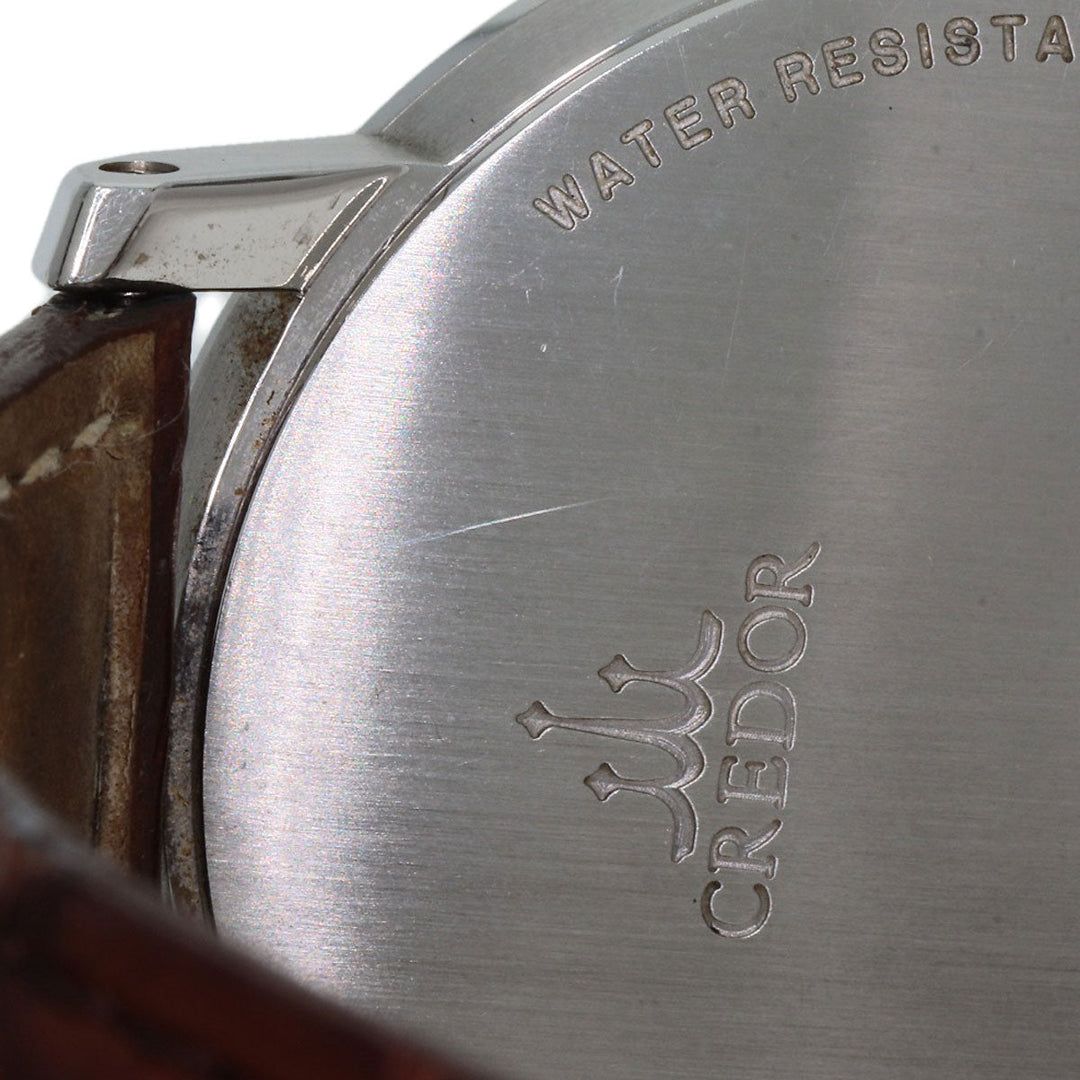 SEIKO Watches Quartz GCAT993 8J80-0AD0 Stainless Steel, Leather Silver CREDOR Node Round Silver dial mens Used Authentic