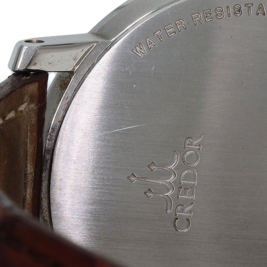 SEIKO Watches Quartz GCAT993 8J80-0AD0 Stainless Steel, Leather Silver CREDOR Node Round Silver dial mens Used Authentic