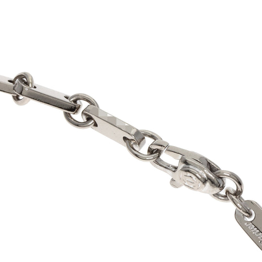 CARTIER bracelet K18WG Silver Figaro Women Used Authentic