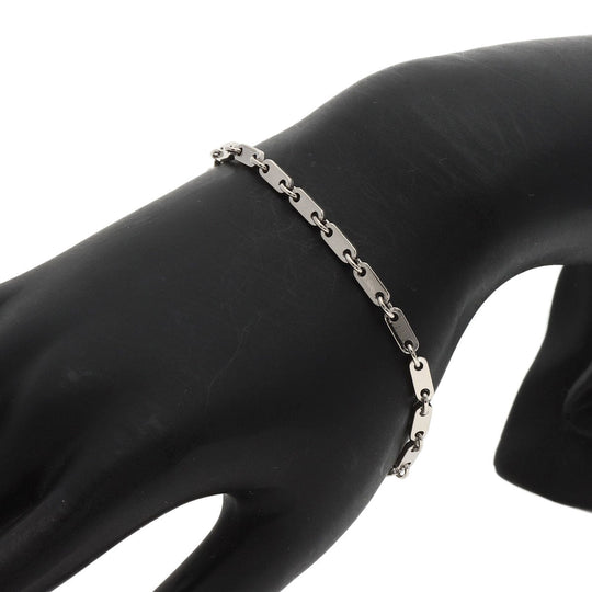 CARTIER bracelet K18WG Silver Figaro Women Used Authentic